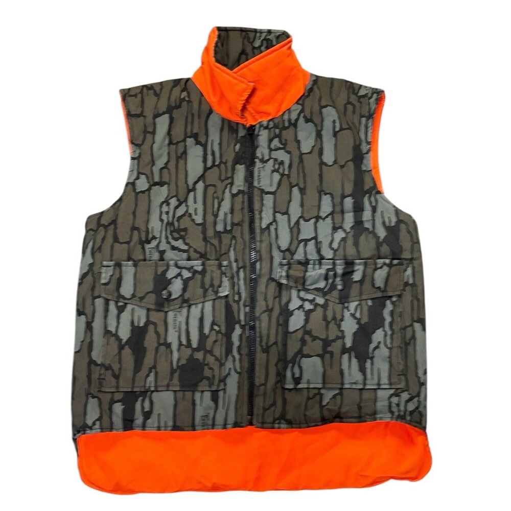 VTG 90s Trebark Camo Reversible Puffer Vest Size Small